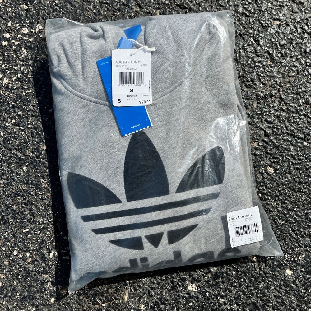 [AY7966] Adidas Originals Men ADICOLOR Fashion Hoodie Gray / Black [NWT]